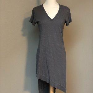 Left of Center slub tunic t shirt dress taupe gray